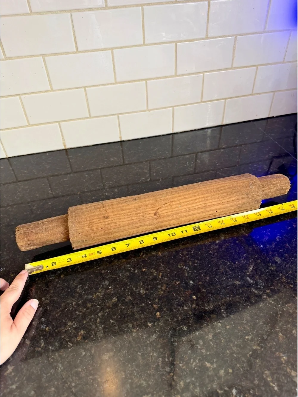 Antique Primitive Wooden Rolling Pin Rustic Farmhouse Treen c. 1880-1920